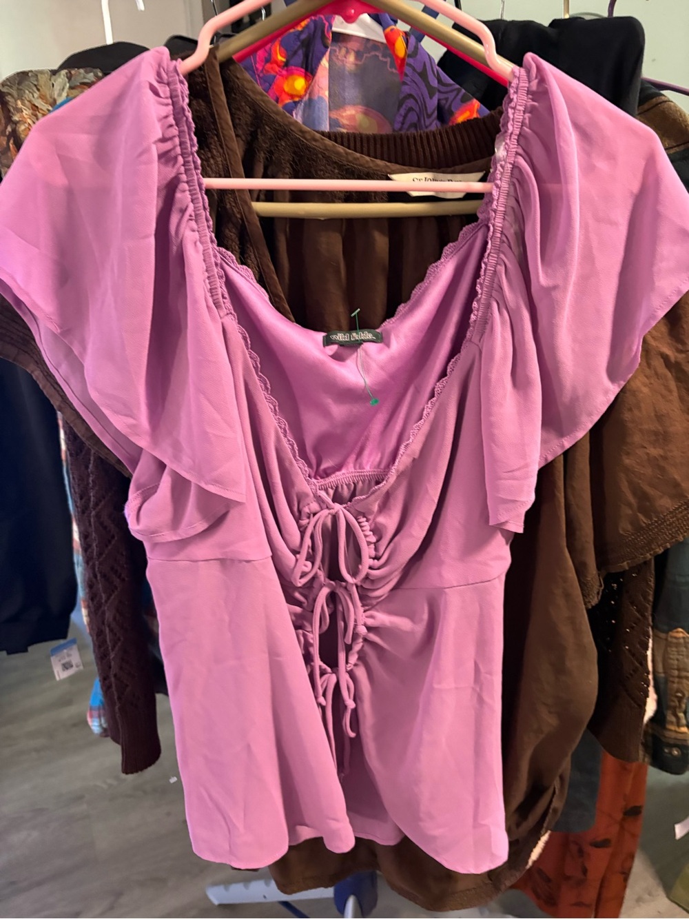 Ruffled Tie-Front Women’s Top -